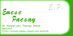 emese pacsay business card